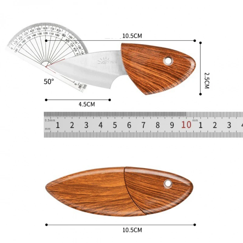 Mini D2 Blade EDC Kitchen Fruit imitate Wooden Handle Knife with Wooden Sheath Outdoor Camping Multifunctional Mini D2 Blade EDC Kitchen Fruit imitate Wooden Handle Knife with Wooden Sheath Outdoor Camping Multifunctional