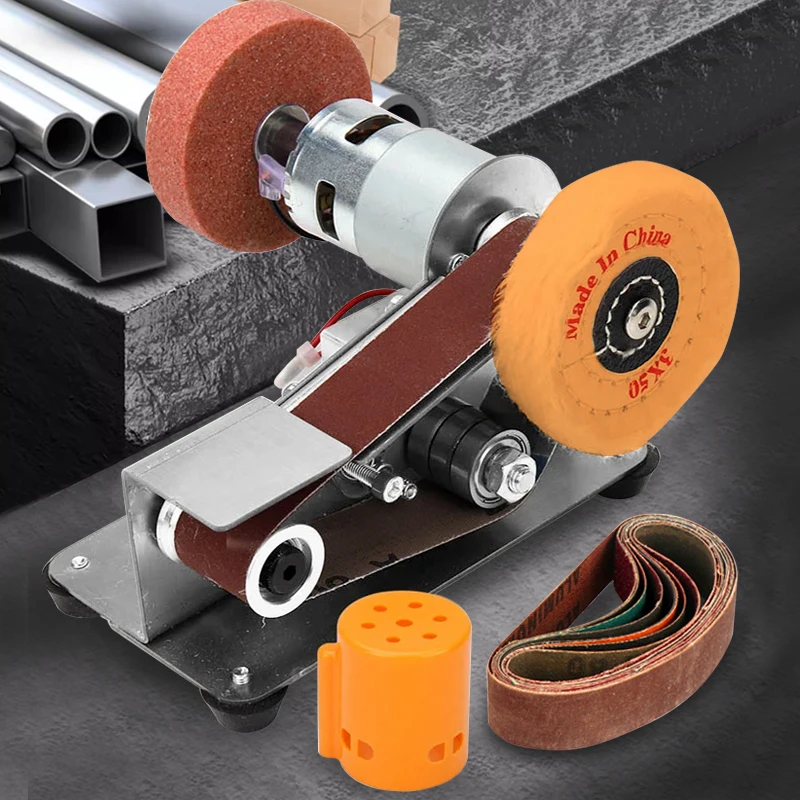 Mini Electric Belt Sander DIY Polishing Grinding Machine Cutter Edges Sharpener Multifunctional Grinder Power Tool