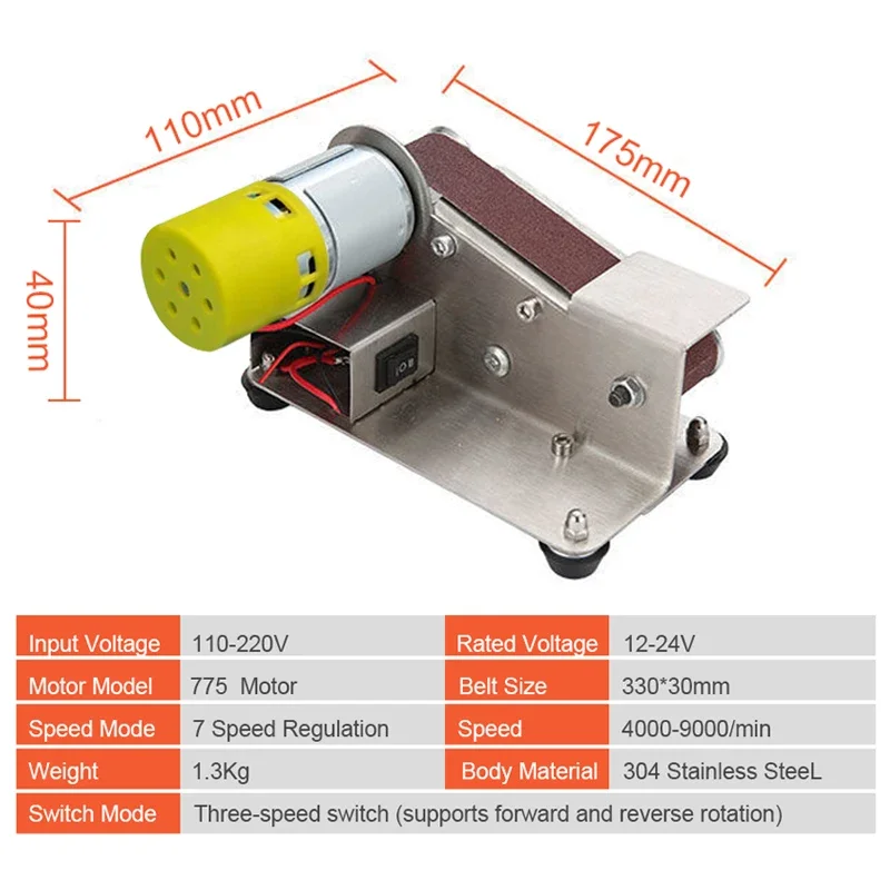 Mini Electric Belt Sander DIY Polishing Grinding Machine Cutter Edges Sharpener Multifunctional Grinder Power Tool Mini Electric Belt Sander DIY Polishing Grinding Machine Cutter Edges Sharpener Multifunctional Grinder Power Tool