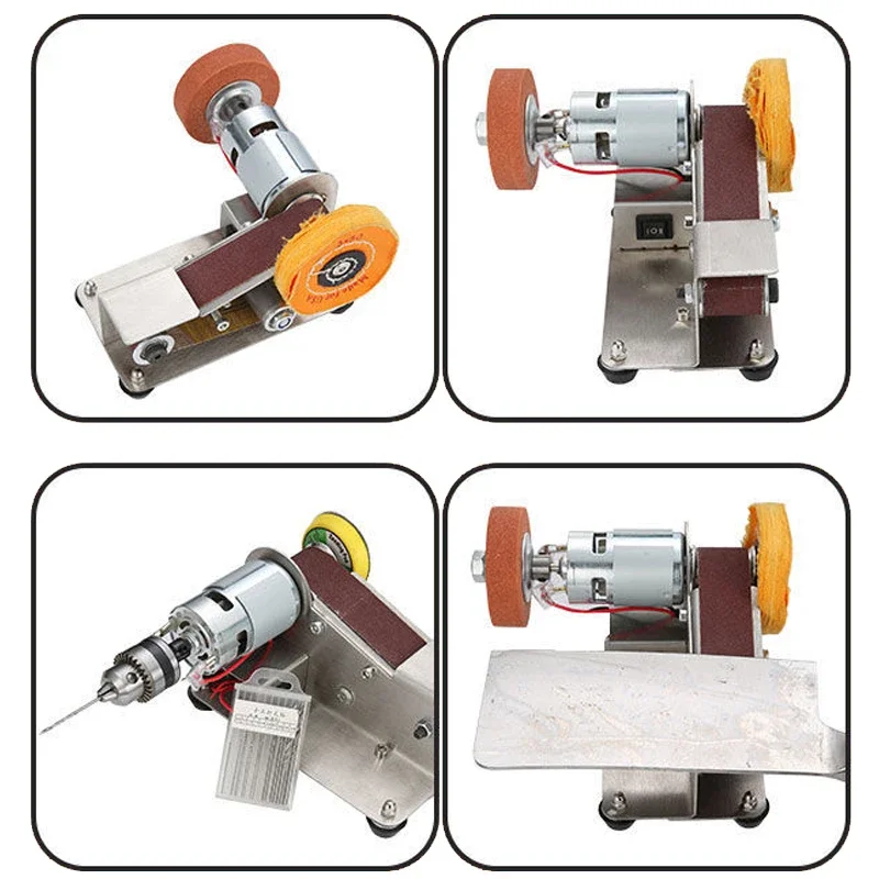 Mini Electric Belt Sander DIY Polishing Grinding Machine Cutter Edges Sharpener Multifunctional Grinder Power Tool Mini Electric Belt Sander DIY Polishing Grinding Machine Cutter Edges Sharpener Multifunctional Grinder Power Tool