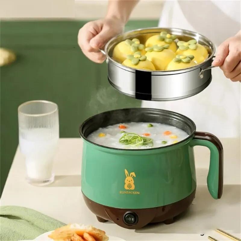 Mini Electric Cooker For Home Kitchen 2 People Food Noodle Double Layer Multifunction Non-stick Pan Steam Cooking Mini Electric Cooker For Home Kitchen 2 People Food Noodle Double Layer Multifunction Non-stick Pan Steam Cooking