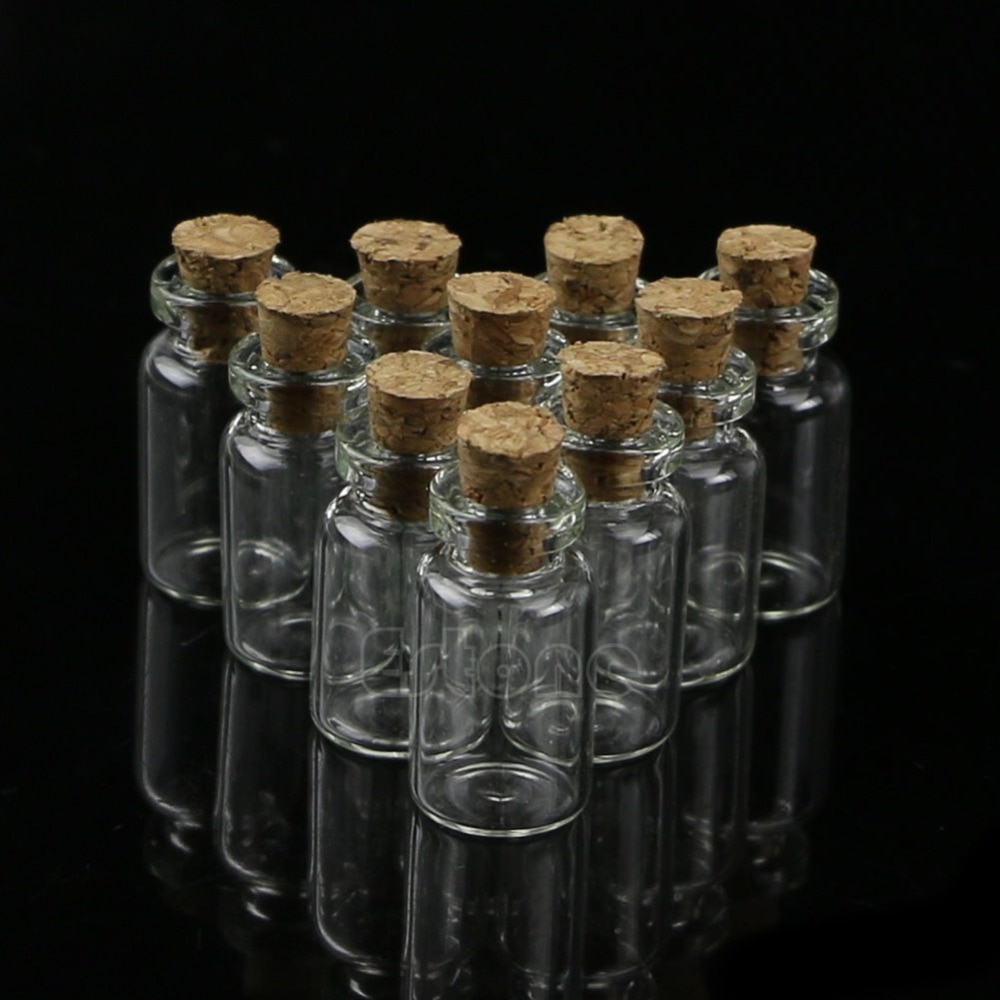 Mini Glass Bottle with Cork (10 pcs) Mini Glass Bottle with Cork (10 pcs)