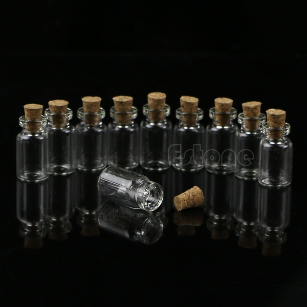 Mini Glass Bottle with Cork (10 pcs) Mini Glass Bottle with Cork (10 pcs)