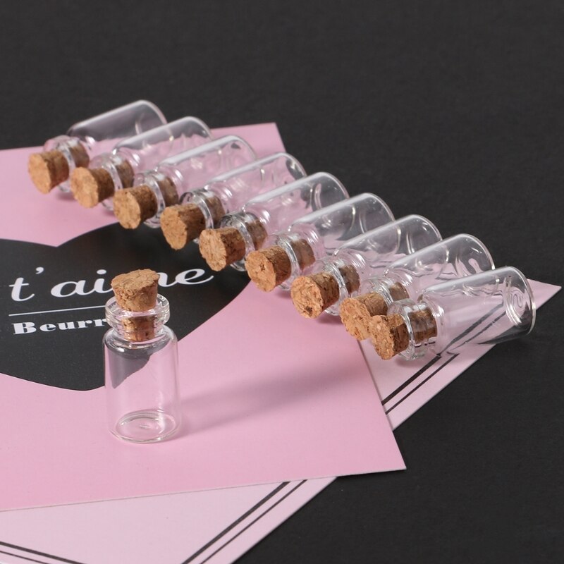 Mini Glass Bottle with Cork (10 pcs) Mini Glass Bottle with Cork (10 pcs)