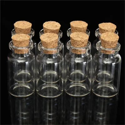 Mini Glass Bottles with Cork (10Pcs)