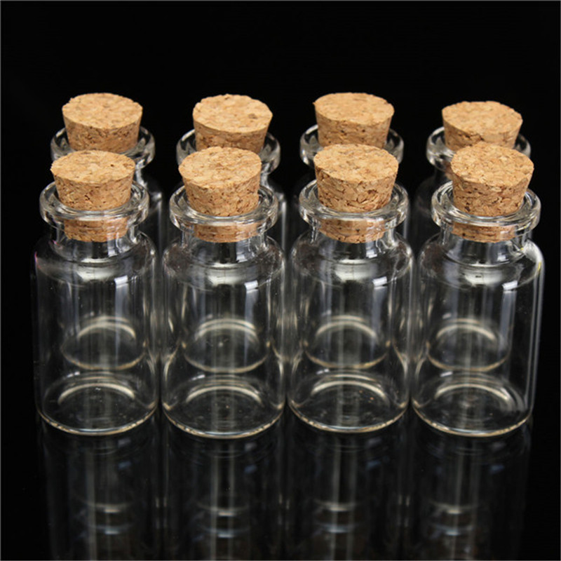 Mini Glass Bottles with Cork (10Pcs) Mini Glass Bottles with Cork (10Pcs)