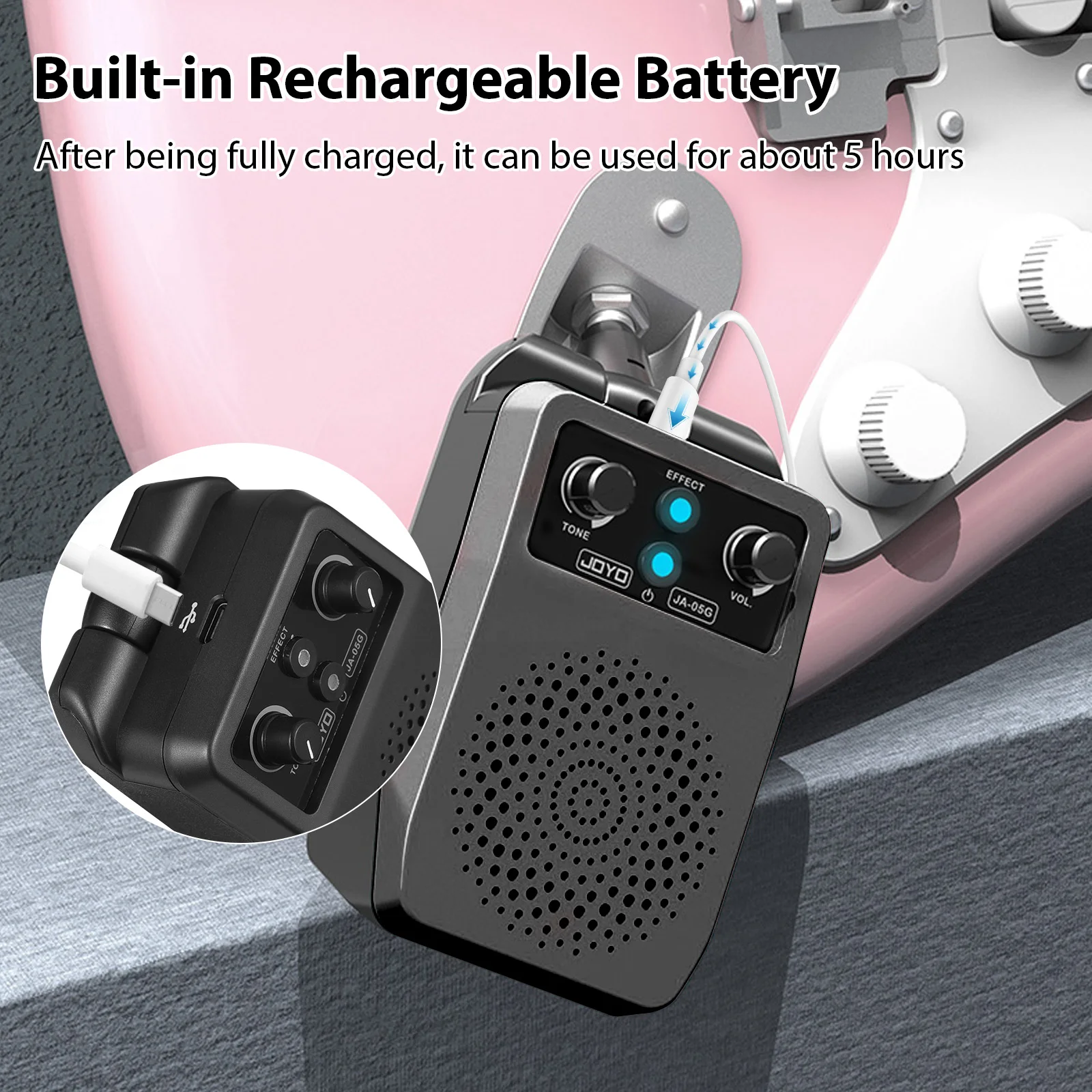 Mini Guitar Speaker BT Voice Adjustment Portable Plug-in Speaker for All Electric Guitars Amplifier 1500mAh Type-C Mini Guitar Speaker BT Voice Adjustment Portable Plug-in Speaker for All Electric Guitars Amplifier 1500mAh Type-C