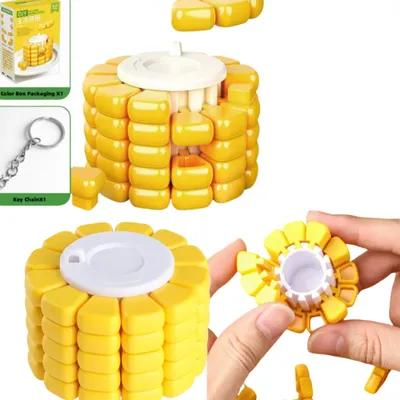 Mini key pendant AB Corn Magic Cube Decompression Brain Burning Magic Cube Versatile Fidget Type Tetris Puzzle Toy
