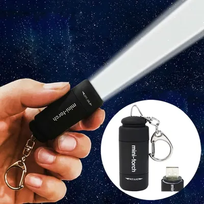 Mini Keychain Pocket Torch USB Rechargeable LED Light Stonego Flashlight Lamp Waterproof Keychain Light