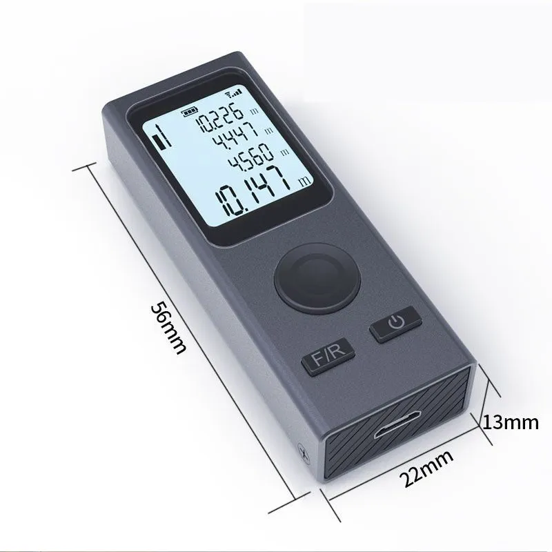 Mini Laser Rangefinder Digital Tape Measure Laser Ruler USB Charge Aluminum Alloy Fuselage Measuring Distance Mini Laser Rangefinder Digital Tape Measure Laser Ruler USB Charge Aluminum Alloy Fuselage Measuring Distance