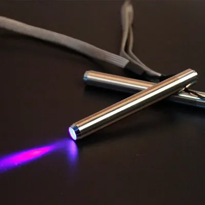 Mini LED Stainless Steel Mini Lamp UV Flashlight Torch Ultra Violet Light AAA Battery for Marker Checker Detection
