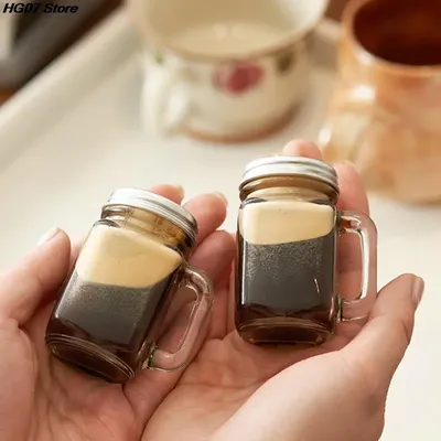 Mini Mason Jar For Jam Honey Portable Leakproof Coffee Milk Juice Bottle With Lid Home Party Bar Vodka Spirits Shot Mini Mason Jar For Jam Honey Portable Leakproof Coffee Milk Juice Bottle With Lid Home Party Bar Vodka Spirits Shot