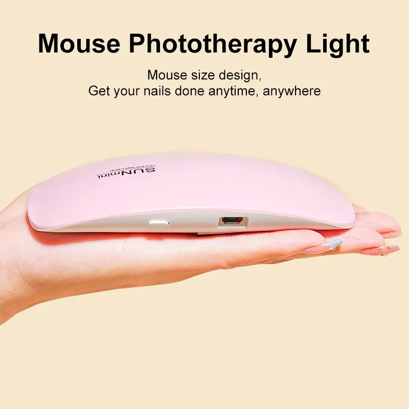 Mini Nail Dryer Machine Portable 6 LED UV Manicure Lamp Home Use Nail Lamp For Drying Polish Varnish With USB Cable