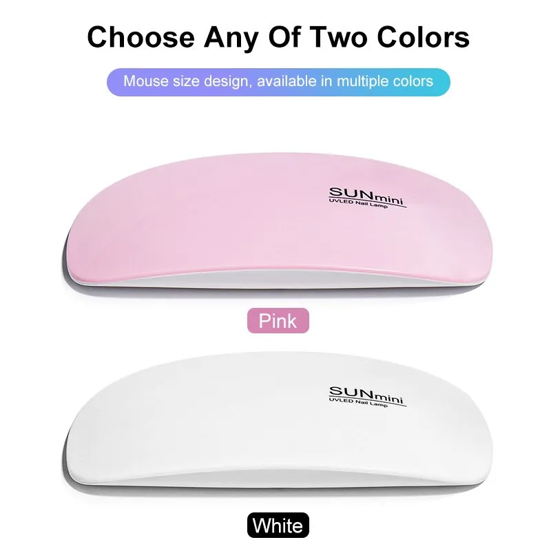 Mini Nail Dryer Machine Portable 6 LED UV Manicure Lamp Home Use Nail Lamp For Drying Polish Varnish With USB Cable