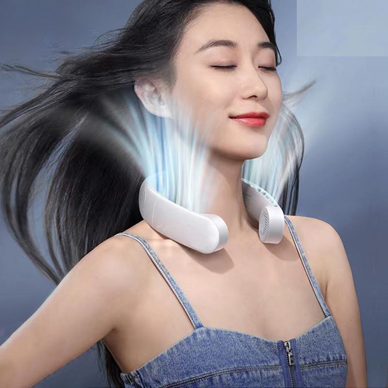 Mini Neck Fan Portable Bladeless Hanging Neck 1200mAh Rechargeable Air Cooler 3 Speed Mini Summer Sports Fans Mini Neck Fan Portable Bladeless Hanging Neck 1200mAh Rechargeable Air Cooler 3 Speed Mini Summer Sports Fans