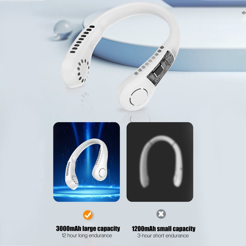 Mini Neck Fan Portable Bladeless Hanging Neck 600mAh Rechargeable Air Cooler 3 Speed Mini Summer Sports Fans Mini Neck Fan Portable Bladeless Hanging Neck 600mAh Rechargeable Air Cooler 3 Speed Mini Summer Sports Fans