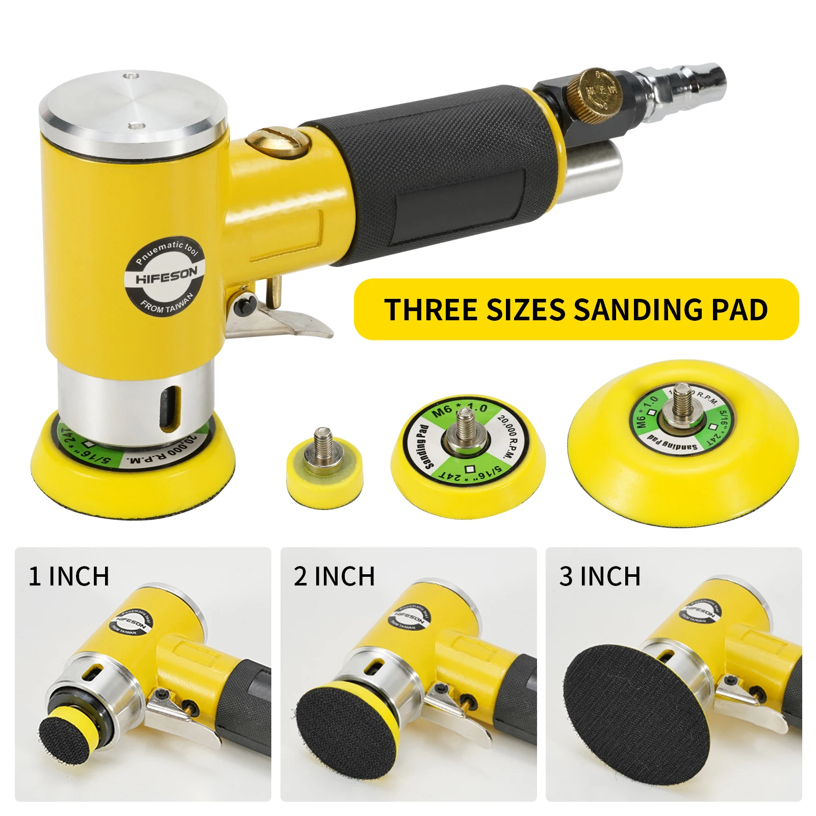 Mini Orbital 2/3″ Air Sander Pneumatic Polisher Grinder Buffer Dual Action Orbital Polisher 80PCS Sanderpaper Set Mini Orbital 2/3″ Air Sander Pneumatic Polisher Grinder Buffer Dual Action Orbital Polisher 80PCS Sanderpaper Set