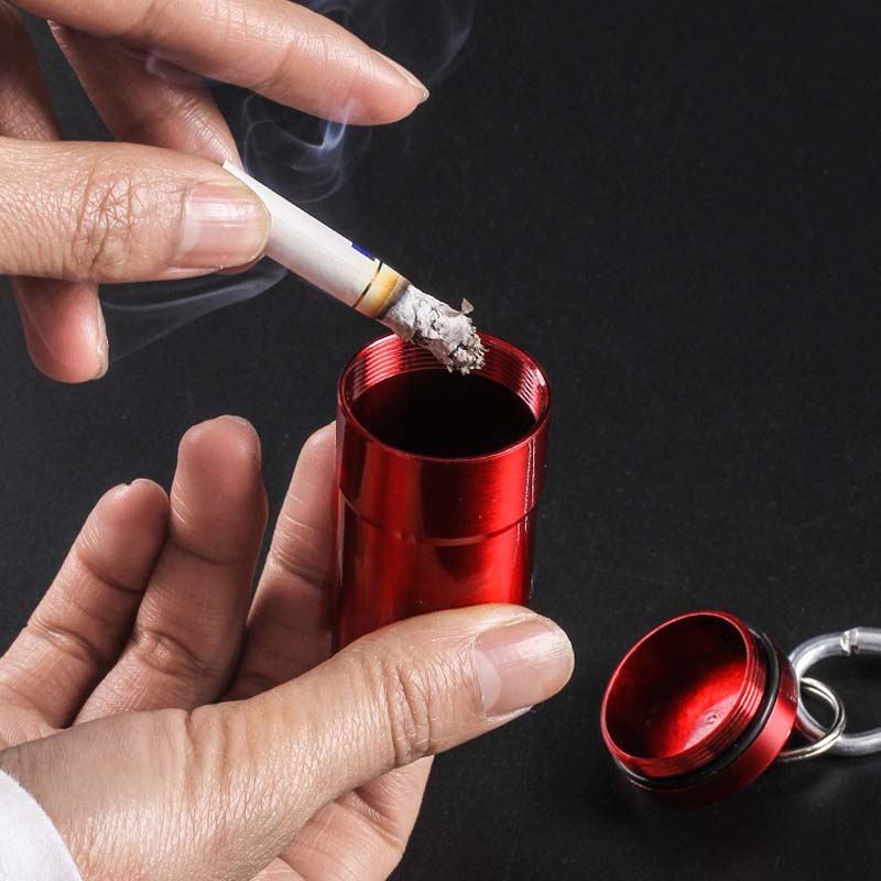 Mini Portable Ashtray with Lid Aluminum Storage Tube Windproof Cigarettes Ashtray with Keychain Ash Holder Outdoor Mini Portable Ashtray with Lid Aluminum Storage Tube Windproof Cigarettes Ashtray with Keychain Ash Holder Outdoor