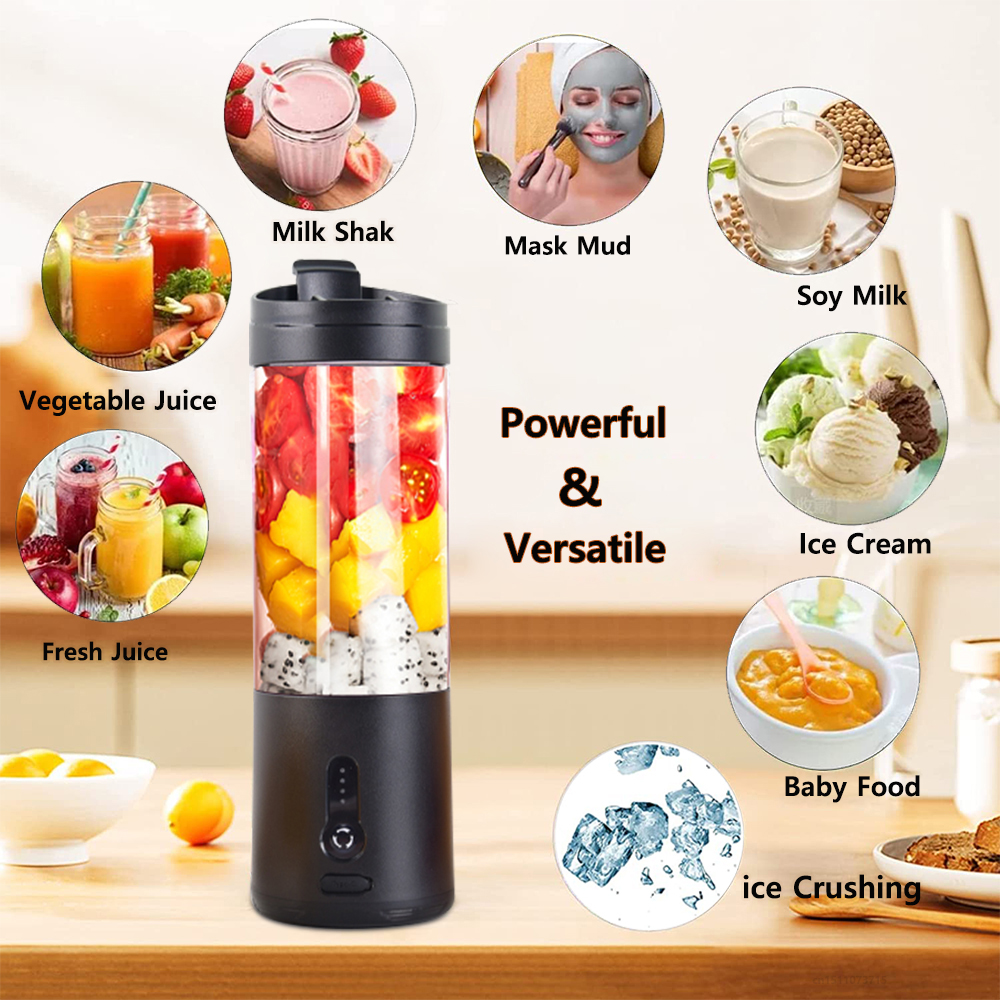 Mini Portable Blender Electric Fruit Juicer Smoothie Orange Fresh Juice Blender Multifunction Rechargeable Portable