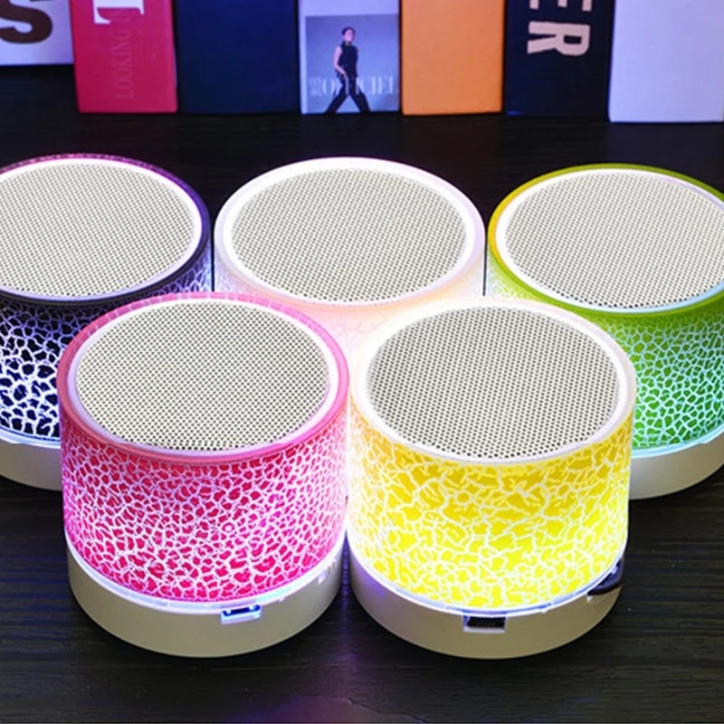 Mini Portable Car Audio A9 Dazzling Crack LED Wireless Bluetooth Subwoofer Speaker TF Card