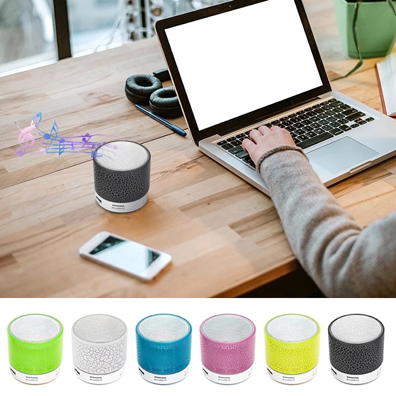 Mini Portable Car Audio A9 Dazzling Crack LED Wireless Bluetooth Subwoofer Speaker TF Card