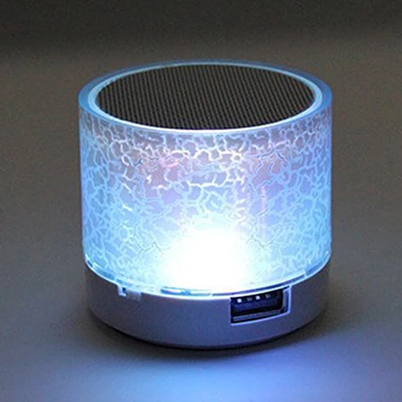 Mini Portable Car Audio A9 Dazzling Crack LED Wireless Bluetooth Subwoofer Speaker TF Card