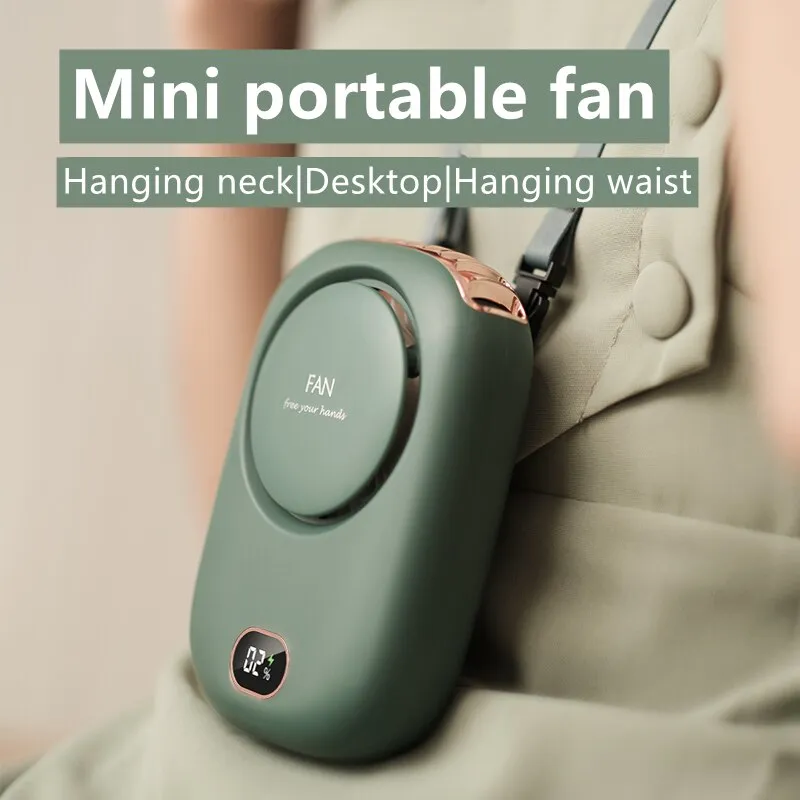 Mini Portable Fan Portable Rechargeable Bladeless Turbo Ultra Quiet Student Hand Held Fan Outdoor Sports Travel