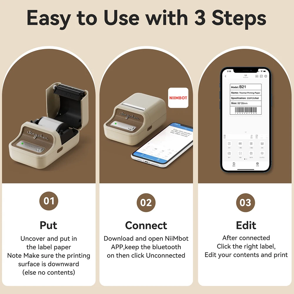 Mini Portable Thermal Printer Self-Adhesive Label Printer For Stickers Label Maker Printer Without Ink