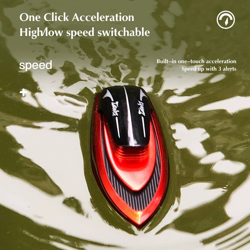 Mini RC Boats High Speed Electronic Remote Control Racing Ship with Led Light Children Competition Water Toys for Kids