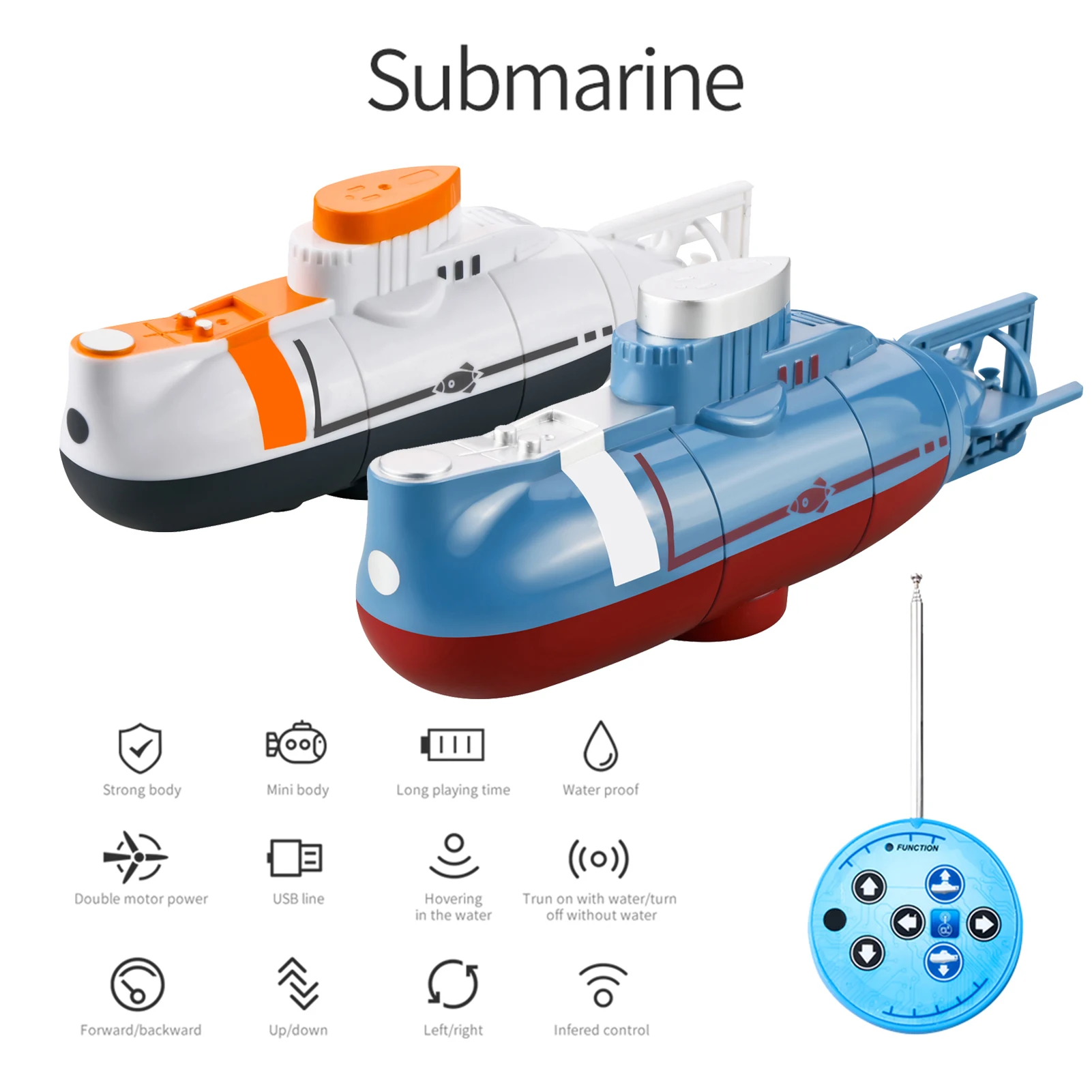 Mini RC Submarine 0.1m/s Speed Remote Control Boat Waterproof Diving Toy Simulation Model for Kids Christmas Gift New Mini RC Submarine 0.1m/s Speed Remote Control Boat Waterproof Diving Toy Simulation Model for Kids Christmas Gift New