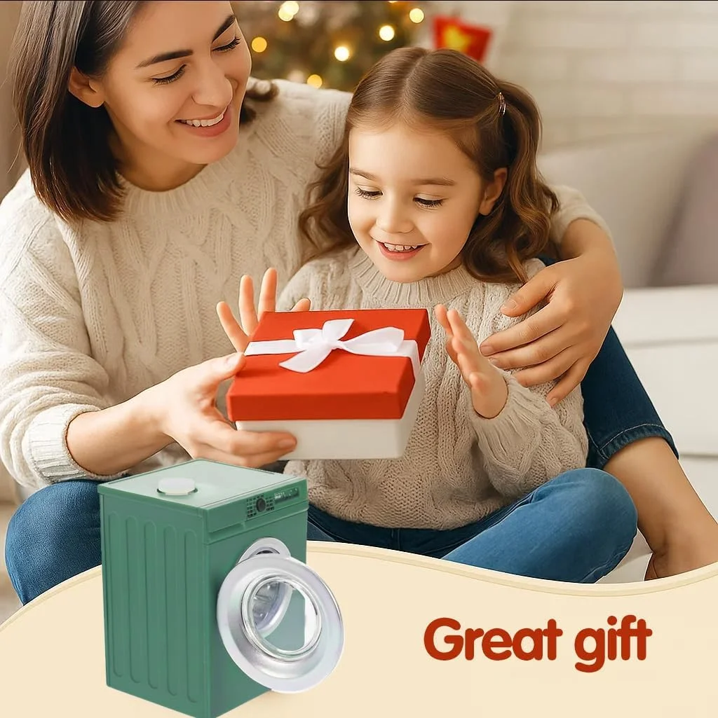 Mini Rechargeable Rotating Washing Machine 1:12 Dollhouse Accessories Mini Scene Model Ornament DIY Play House