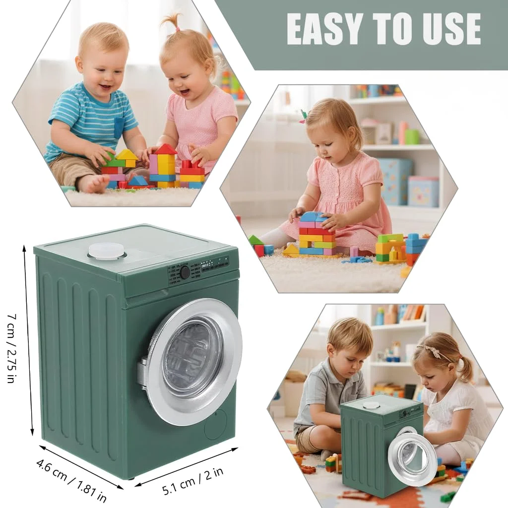 Mini Rechargeable Rotating Washing Machine 1:12 Dollhouse Accessories Mini Scene Model Ornament DIY Play House