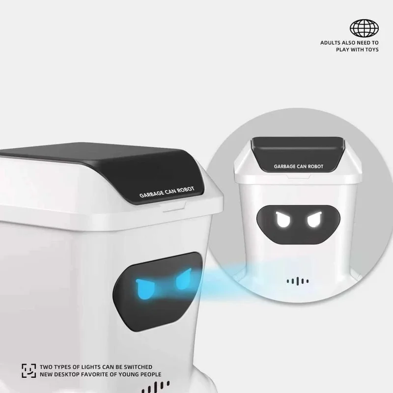Mini Remote Control Trash Can Desktop Creative Toy, Fully Proportional Control Remote Control Car Ornament Boys Holiday