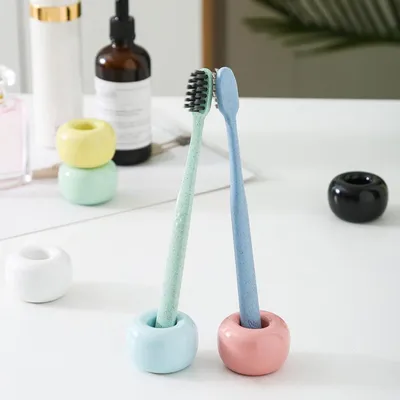 Mini Round Ceramic Toothbrush Holder