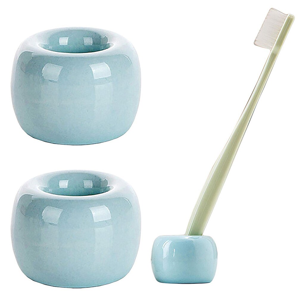 Mini Round Ceramic Toothbrush Holder
