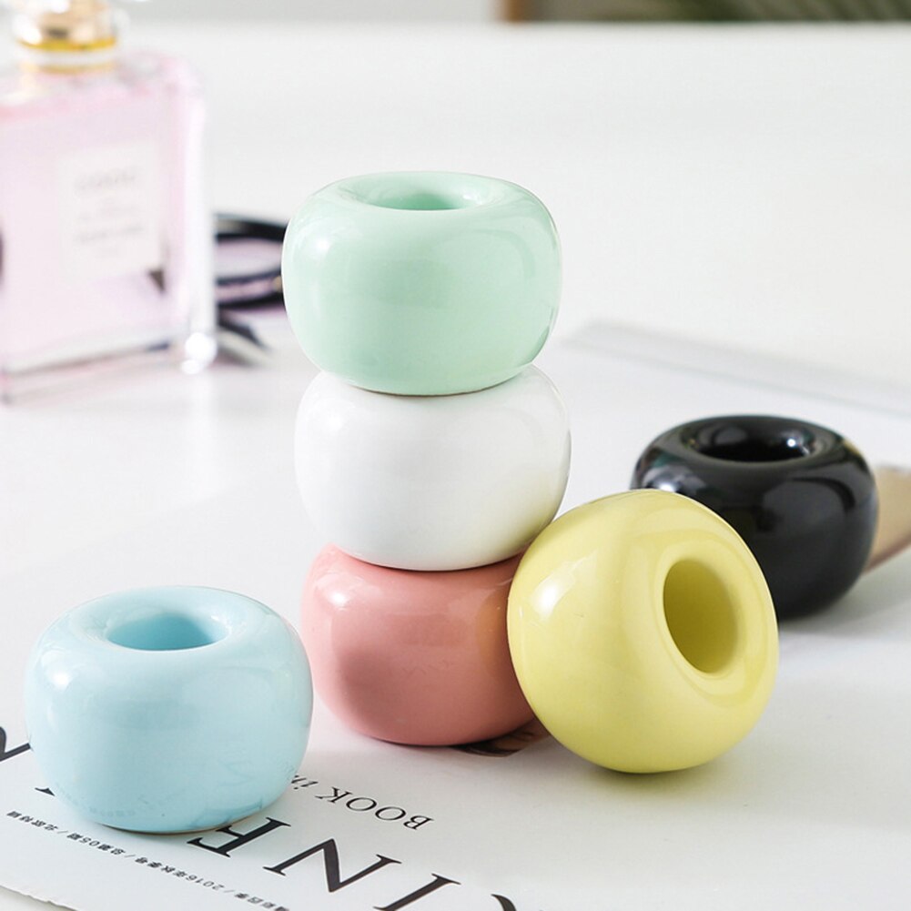 Mini Round Ceramic Toothbrush Holder