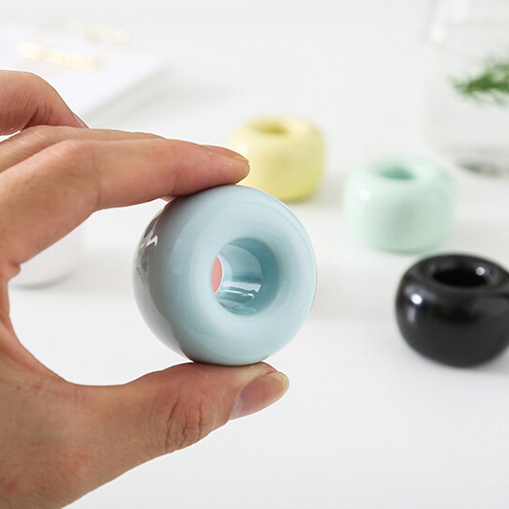 Mini Round Ceramic Toothbrush Holder