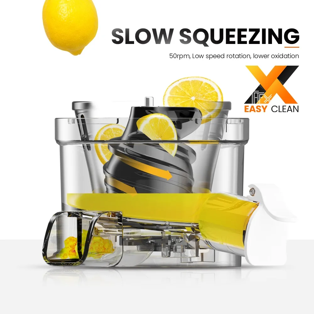 Mini Slow Juicer Portable Electric Juice Extractor Lemon Fruit Juice Maker Blender Easy Clean Can Make Ice Cream
