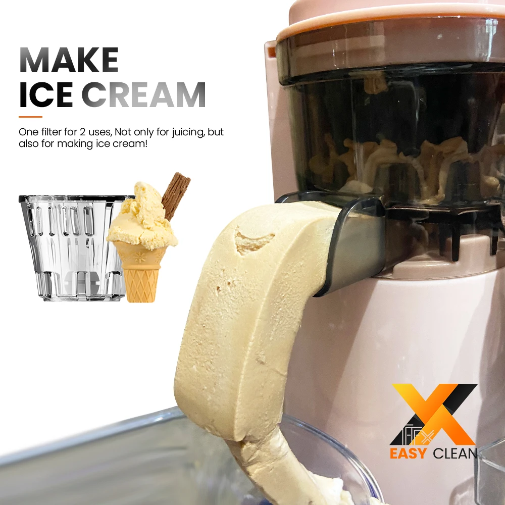 Mini Slow Juicer Portable Electric Juice Extractor Lemon Fruit Juice Maker Blender Easy Clean Can Make Ice Cream