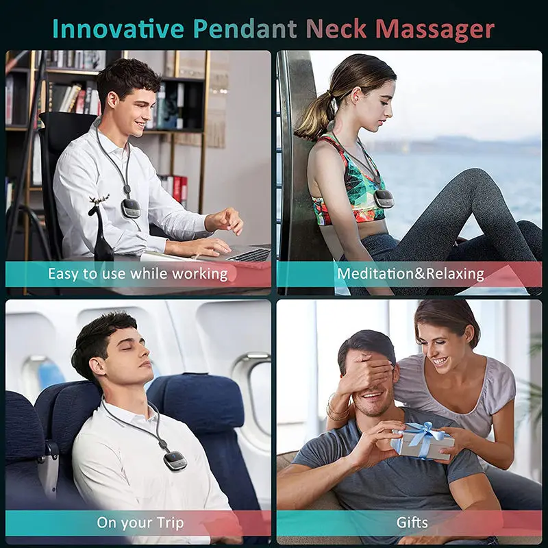 Mini Smart Hanging Neck Shoulder Cervical Spine Massager Mini Portable Hot Compress Neck Artifact Dredging Neck