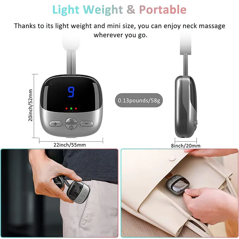 Mini Smart Hanging Neck Shoulder Cervical Spine Massager Mini Portable Hot Compress Neck Artifact Dredging Neck