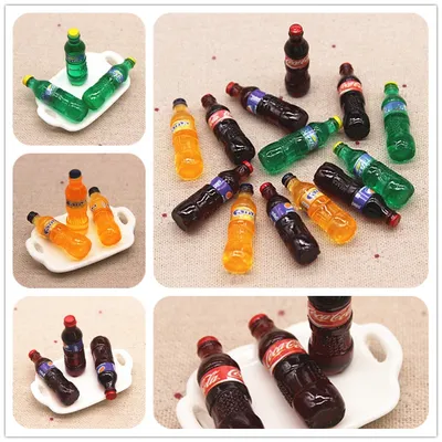 Mini Soda Bottles Miniature Decor (10pcs) Mini Soda Bottles Miniature Decor (10pcs)