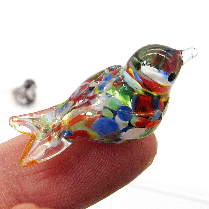 Mini Stained Glass Bird Decor