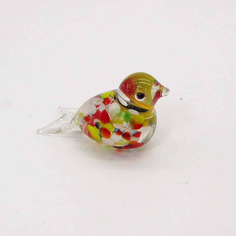 Mini Stained Glass Bird Decor