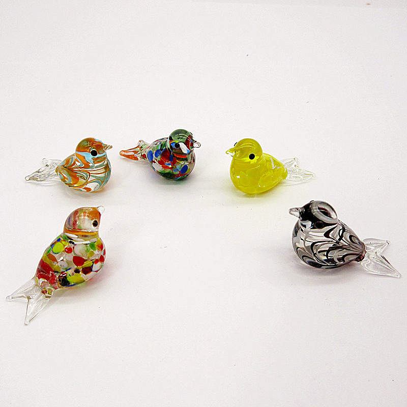 Mini Stained Glass Bird Decor