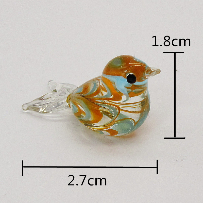 Mini Stained Glass Bird Decor