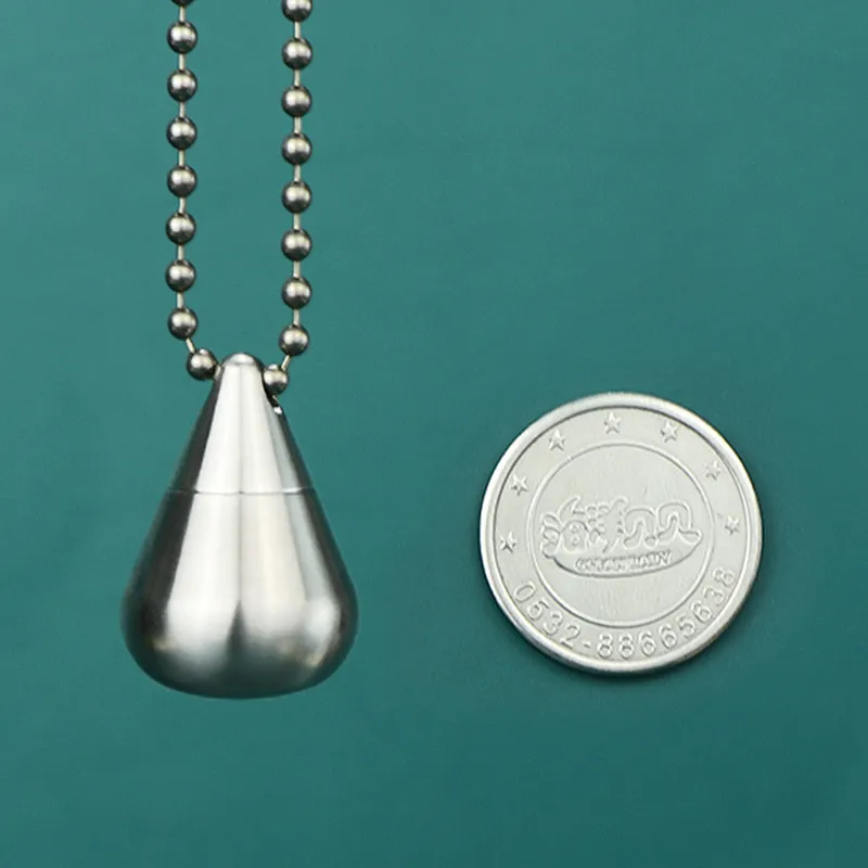 Mini Titanium Alloy Seal Bottle Waterproof Bottles Water Drop Shape Capsule Outdoor Camping EDC Tool Titanium Sealed