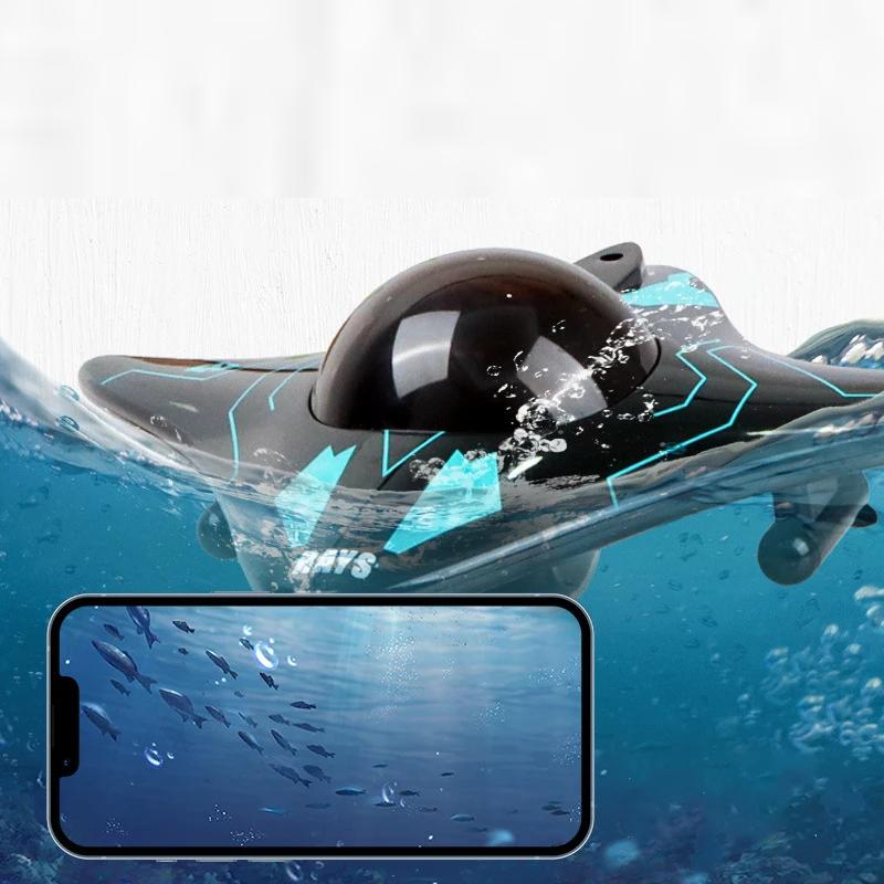 Mini WIFI RC Boat Six-way Submarine Diving Real-time Transmission Underwater Camera Speedboat Photo Video Toys Back to