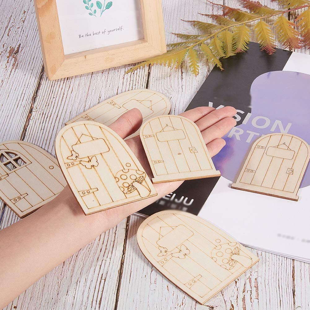 Mini Wooden Fairy Doors (10pcs)