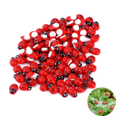 Mini Wooden Ladybug Garden Decor (100 pcs) Mini Wooden Ladybug Garden Decor (100 pcs)